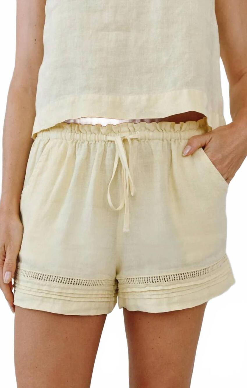NEW BELLA DAHL lattice pintuck short in lemon drop